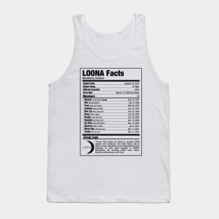 LOONA Kpop Nutritional Facts Tank Top